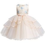 Robe princesse à fleurs pour filles, tenue élégante à paillettes, pour fête de mariage, 2021