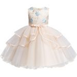 Robe princesse à fleurs pour filles, tenue élégante à paillettes, pour fête de mariage, 2021