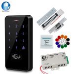 IP68 Waterproof Door Access Control System Kit RFID Keypad + Power Supply + 180KG Electric Magnetic Strike Door Locks for Home