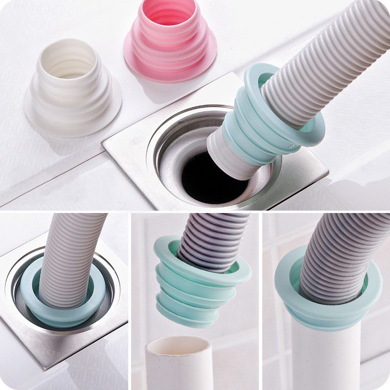 1Pcs Plastic Deodorant Wash Machine Pipe Connector Tools Sealing Plug Trap Anti-odor Telescopic Sewer Pipe Accessories