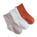 3 Paires/lot Chaussettes Pour Enfants Couleur Pleine Rayé D'été Printemps Garçon Anti-dérapant Chaussettes Bébé Nouveau-Né Coton Bébé Chaussettes Pour Les Filles