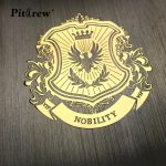 PITREW Coat of Arms of Russia Nickel Metal Car Stickers Decals Russian Federation Eagle Emblem for Car Styling