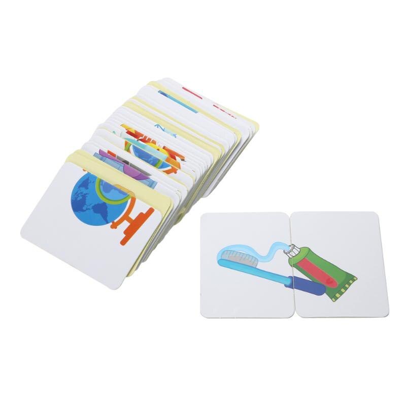 Cartes cognitives pour bébés, paires de puzzles éducatifs, jeu avec dessins de fruits, animaux et véhicules, boîte en fer