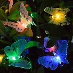 12/20 Led Solar Powered Butterfly Fiber Optic Fairy String Lights Waterproof Christmas Outdoor Garden Holiday Decoration Lights