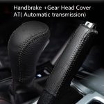 Genuine Cow Leather Car Gear Shift Collars Handbrake Cover Case for Hyundai Creta ix25 2017 2018 2019 Car Styling Accessories