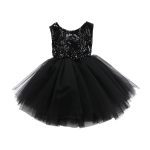 Robe de mariée pour fille, tenue, soirée, sans manches, vêtements fantaisie, à paillettes, fête, baptême, anniversaire