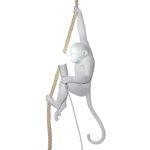 Resin Black White Gold Monkey Lamp Pendant Light For Living Room Lamps Art Parlor Study Room Led Lights lustre With E27 Led Bulb