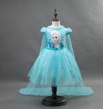 Robe de princesse d'Anna et Elsa avec cape pour petite fille,costume de Reine des neiges, style cosplay et fantaisie, vêtement de fête, nouvelle collection, 2020,
