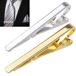 Fermoir de cravate Simple pour hommes, en métal argent or, épingle à pince en acier inoxydable pour les affaires