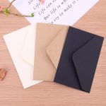 20 enveloppes classiques blanches noires Kraft vierges Mini fenêtre en papier, enveloppe d'invitation de mariage, enveloppe cadeau