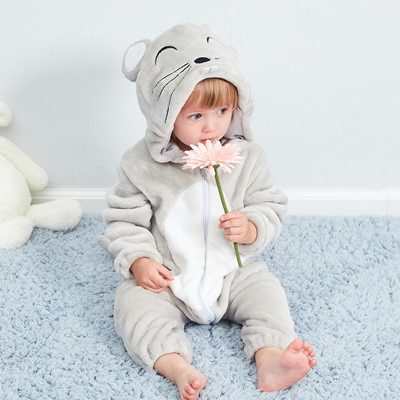 Barboteuse à Manches Longues Pour Nouveau-né Garçon Avec Bonnet - Motifs Animaux (girafe, Ours, Abeille), Doux, Pour 0-12 Mois