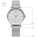 2020 SK Super Slim Sliver Mesh Stainless Steel Watches Women Top Brand Luxury Casual Clock Ladies Wrist Watch Relogio Feminino