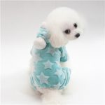 Fleece Dog Pajamas Jumpsuit Winter Dog Clothes Star Pattern Warm Jumpsuits Coat For Small Dogs Puppy Dog Cat Clothing Jumpsuits