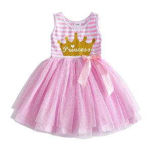 Robe de princesse pour spectacle pour petite fille et adolescente, style tutu pour bal d'école, anniversaire et fête, vêtement décontracté pour enfant