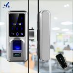 High Security Lock Sliding Glass Door Lock Keyless with Remote Control Office Entrance Glass Long Battery Life Span