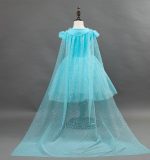 Robe de princesse d'Anna et Elsa avec cape pour petite fille,costume de Reine des neiges, style cosplay et fantaisie, vêtement de fête, nouvelle collection, 2020,