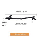 KAK Fashion Tree Branch Furniture Handle 96mm 128mm Black Silver Bronze Kitchen Cabinet Handles Drawer Knobs Door Pulls Hardware