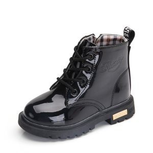Chaussures de marque imperméables en simili-cuir pour filles et garçons,bottines de neige à la mode pour enfants, style bottes en caoutchouc Martin, nouveauté, hiver 2021,