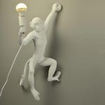 Resin Black White Gold Monkey Lamp Pendant Light For Living Room Lamps Art Parlor Study Room Led Lights lustre With E27 Led Bulb