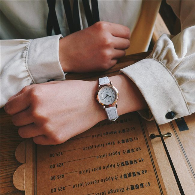 Bamboo Knot Vintage Leather Women Small Watches Designer Blue Pointer Simple Number Dial Fashion Ladies Quartz Wristwatches