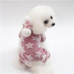 Fleece Dog Pajamas Jumpsuit Winter Dog Clothes Star Pattern Warm Jumpsuits Coat For Small Dogs Puppy Dog Cat Clothing Jumpsuits