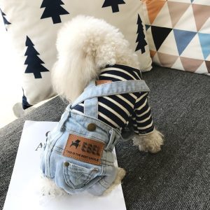 2020 New Denim Pet Dog Overalls Spring Summer Puppy Vest Cowboy Dog Clothes Puppy Teddy Denim Costume Jacket