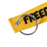Motorcycle Car keychain Freedom key tag Embroidery yellow key chain key holder OEM key ring for Aviation Gifts Jewelry llavero