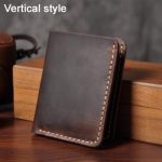 Portefeuille Vintage Crazy horse en cuir véritable pour hommes, fait à la main, court, porte-monnaie avec pince à billets