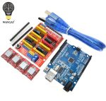Livraison gratuite! Shield v3 – machine à graver imprimante 3D + 4 pièces A4988, carte d'extension pour Arduino UNO R3 avec câble USB