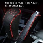 Genuine Cow Leather Car Gear Shift Collars Handbrake Cover Case for Hyundai Creta ix25 2017 2018 2019 Car Styling Accessories