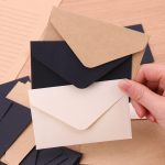 20 enveloppes classiques blanches noires Kraft vierges Mini fenêtre en papier, enveloppe d'invitation de mariage, enveloppe cadeau