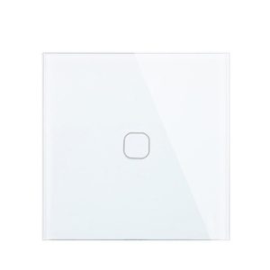 Minitiger EU Standard Luxury White Crystal Glass Switch Wall Light Touch Switch , 1 Gang 1 Way Touch Switch