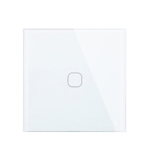 Minitiger EU Standard Luxury White Crystal Glass Switch Wall Light Touch Switch , 1 Gang 1 Way Touch Switch