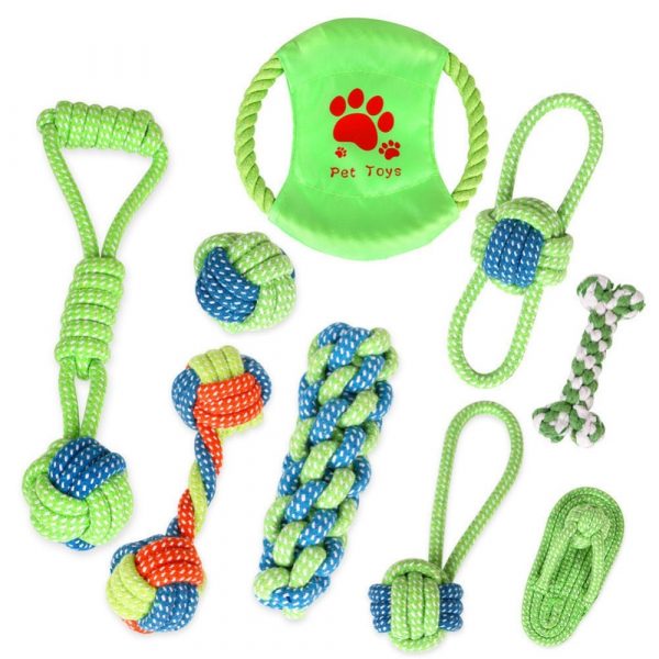 14style Pet Dog Toys Cotton Ball Puppy Chew Molar Toy Teeth Clean Green Rope Durable Braided Rope Funny Tool For Outdoor Traning