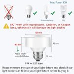 Tuya Smart WiFi Light Socket Lamp Holder for Led Bulb E27 E26 Google Home Echo Alexa Voice Control, Remote Control ON OFF