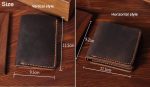 Portefeuille Vintage Crazy horse en cuir véritable pour hommes, fait à la main, court, porte-monnaie avec pince à billets