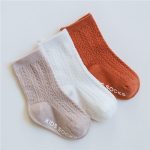 3 Paires/lot Chaussettes Pour Enfants Couleur Pleine Rayé D'été Printemps Garçon Anti-dérapant Chaussettes Bébé Nouveau-Né Coton Bébé Chaussettes Pour Les Filles