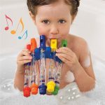 Jouet de flûte d'eau colorée pour enfants, 1 pièce, flûtes d'eau colorées pour baignoire, musique amusante, sons, jouet de bain pour fête prénatale QS6253