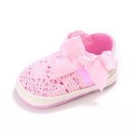WONBO – Chaussures avec gros noeud tricoté pour bébé fille,pour nouveau-né, douces et très légères, style Mary Jane, robe de danseuse ballerine, collection printemps et été,