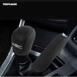 2Pcs Shift Gear Knob Handbrake Cover For Ford Focus 2 3 Fiesta Kuga 2 Escape Gear Head Silicone Covers Handball Lever Collar