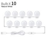 Hollywood Led Vanity Mirror Lights for Makeup 5V Lighted Makeup Wall Lamp Stepless Dimmable Vanity Light Bulb for Dressing Table