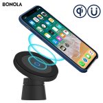 Bonola Magnetic Wireless Car Charger for iPhone 11/11Pro/11ProMax/XsMax/Xr/8 Qi Car Phone Wireless Charger For Samsung S10/S9/S8