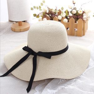 Chapeau de paille pliable à large bord pour filles, chapeau de soleil, de plage, d'été, protection UV, casquette de voyage pour femmes