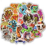 Autocollant en graffiti aux images drôles et terrifiantes, étiquette de décoration ténébreux, accessoire DIY pour décorer étui de voyage, ordinateur, portable, skateboard, guitare ou réfrigérateur, 50 pièces