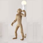 Resin Black White Gold Monkey Lamp Pendant Light For Living Room Lamps Art Parlor Study Room Led Lights lustre With E27 Led Bulb