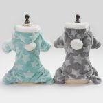 Fleece Dog Pajamas Jumpsuit Winter Dog Clothes Star Pattern Warm Jumpsuits Coat For Small Dogs Puppy Dog Cat Clothing Jumpsuits
