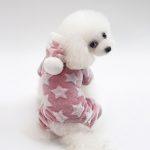 Fleece Dog Pajamas Jumpsuit Winter Dog Clothes Star Pattern Warm Jumpsuits Coat For Small Dogs Puppy Dog Cat Clothing Jumpsuits