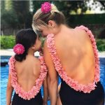 Maillot de bain fleuri, assortiment mère-fille, bikini, look de famille