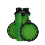 Dog 2 in 1 Bottle Pet Feeder Dog Water Bottle Collapsible Folding Bowl Travel Outdoor Food Water Storage For Cat Dog