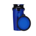 Dog 2 in 1 Bottle Pet Feeder Dog Water Bottle Collapsible Folding Bowl Travel Outdoor Food Water Storage For Cat Dog